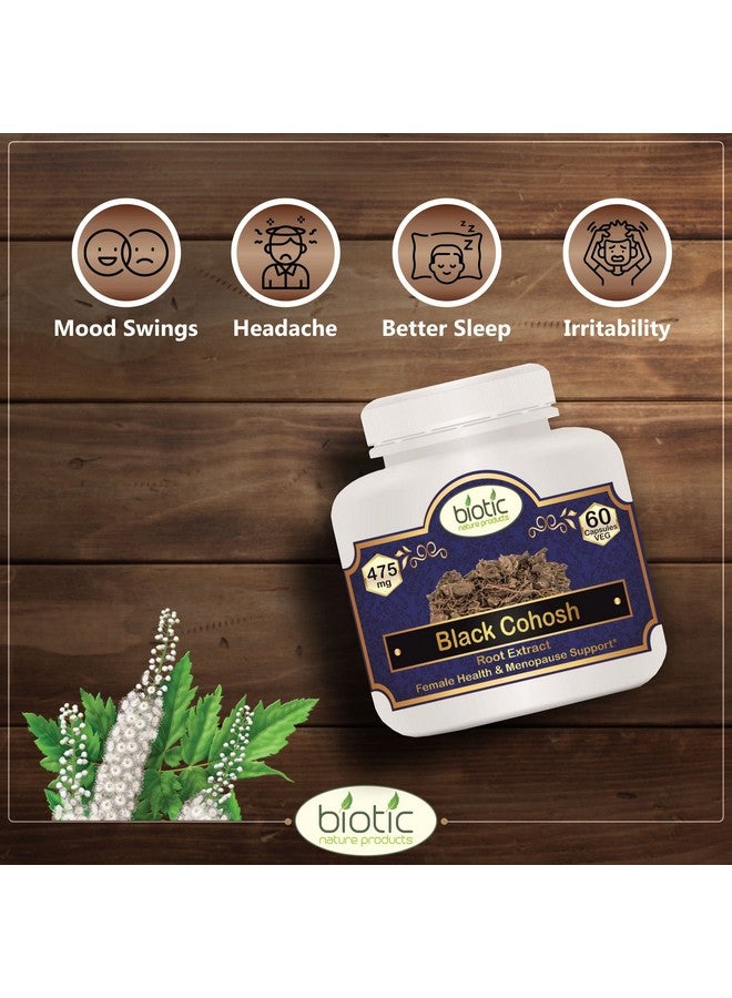 Biotic Black Cohosh Extract Capsules - 475mg - 60 Veg Capsules - Image 3