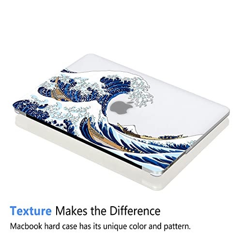 iDonzon Case for MacBook Pro 13 inch M2 M1 A2338 A2289 A2251 A2159 A1989 A1706 2023-2016 Release, 3D Effect Matte Clear See Through Hard Cover&Keyboard Cover Compatible Pro 13.3 Touch ID, Great Wave - Image 4