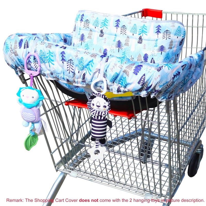 XiOiOiX 2 in 1 Shopping Cart CoverHigh Chair Cover for Restaurant Seat Grocery Cart Cover for Baby Infant Toddler GirlBoy Reversible Machine Washable Blue - Image 2
