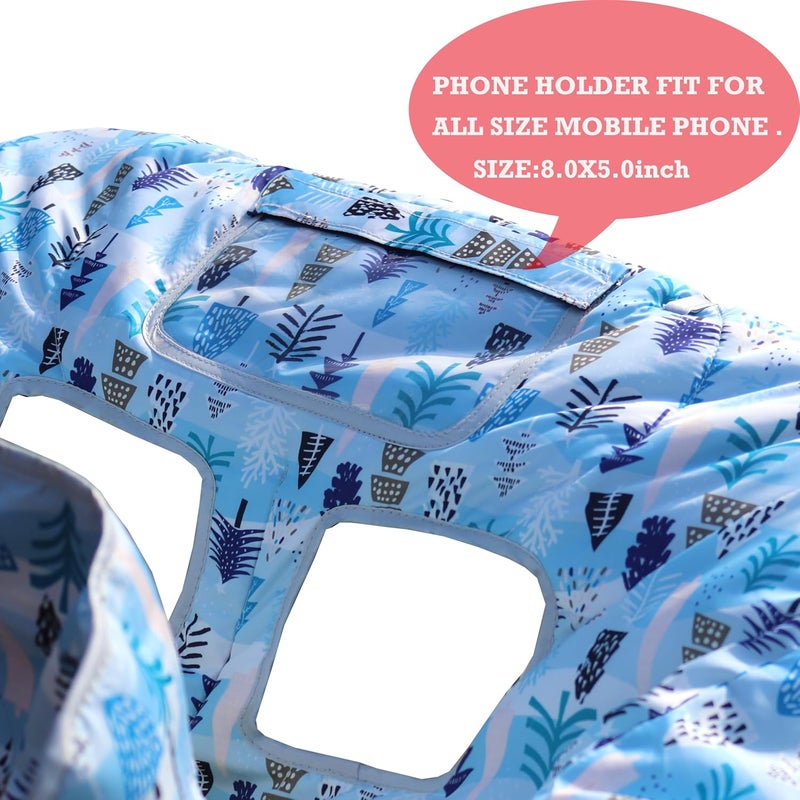 XiOiOiX 2 in 1 Shopping Cart CoverHigh Chair Cover for Restaurant Seat Grocery Cart Cover for Baby Infant Toddler GirlBoy Reversible Machine Washable Blue - Image 4