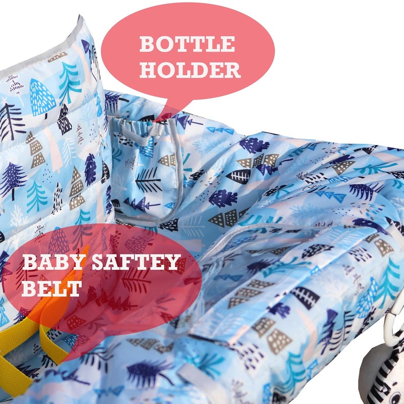 XiOiOiX 2 in 1 Shopping Cart CoverHigh Chair Cover for Restaurant Seat Grocery Cart Cover for Baby Infant Toddler GirlBoy Reversible Machine Washable Blue - Image 3