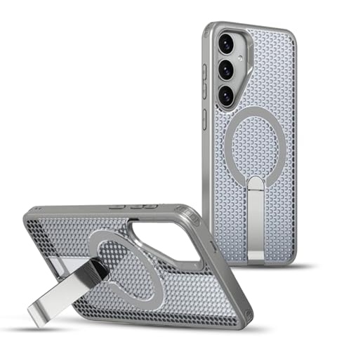 KAPAVER MAG-X Kickstand Cover Case Compatible with MagSafe, Magnetic Case for Samsung Galaxy S25 FE (Grey) - Image 1