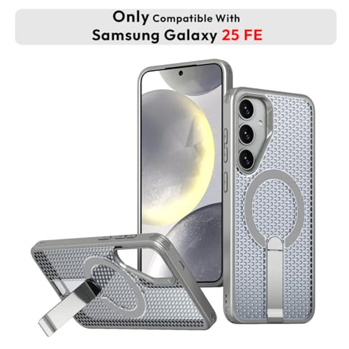 KAPAVER MAG-X Kickstand Cover Case Compatible with MagSafe, Magnetic Case for Samsung Galaxy S25 FE (Grey) - Image 2