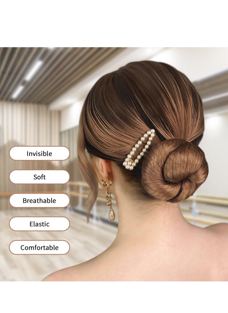 TsMADDTs TsMADDTs Hair Nets and U Shaped Pins Set - 30 Hair Nets, 30 2.4 INCH Hair Pins, 5 Hair Bands, Brown  - Image 5