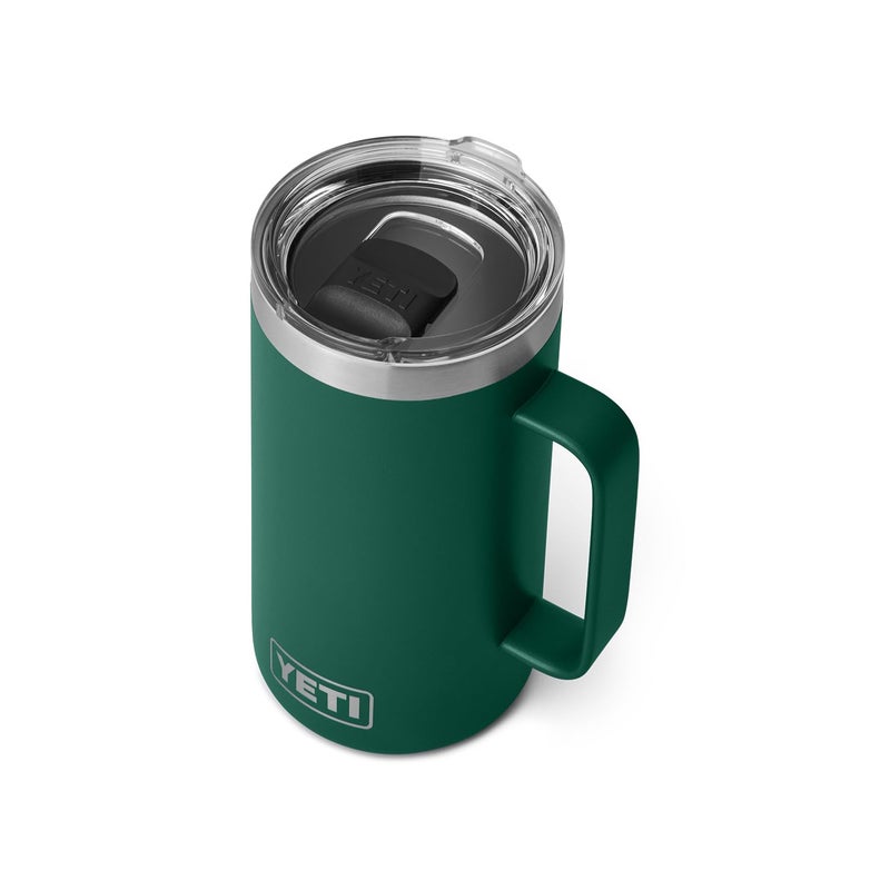 YETI Rambler 24 oz Mug, Vacuum Insulated, Stainless Steel with MagSlider Lid, Black Forest Green - Image 1