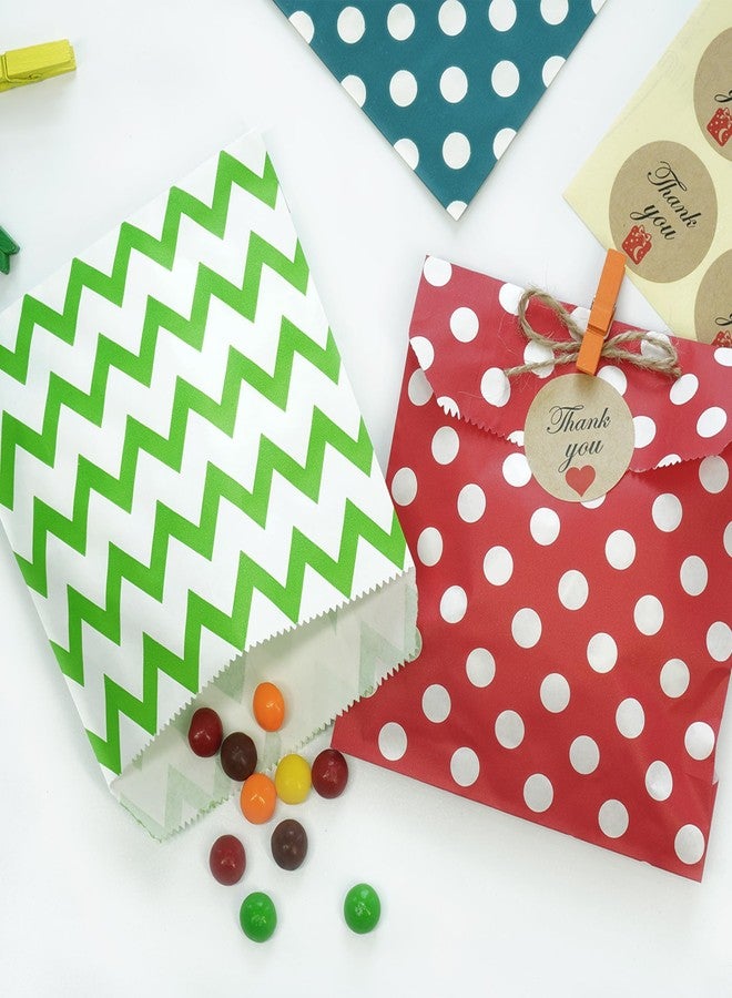 KEYYOOMY 200 Pcs Teal Blue Candy Buffet Bags - Small Polka Dot Paper Treat Bags for Wedding & Birthday Party (5 x 7 inch) - Image 5