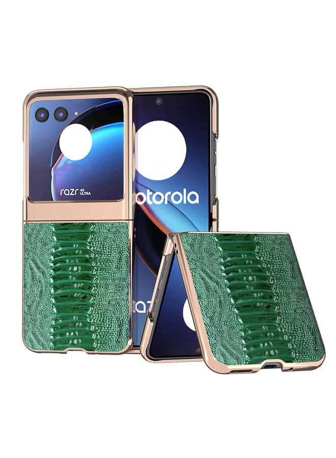 S-TOP Case For Motorola Razr 40 Ultra Nano Plating Genuine Leather Weilai Series Phone Case - Image 1