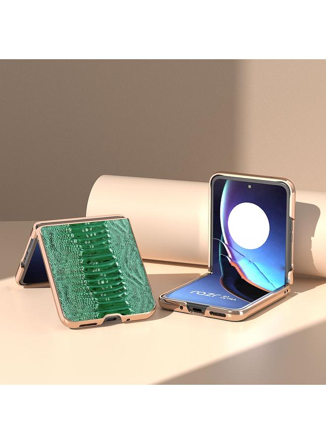 S-TOP Case For Motorola Razr 40 Ultra Nano Plating Genuine Leather Weilai Series Phone Case - Image 2