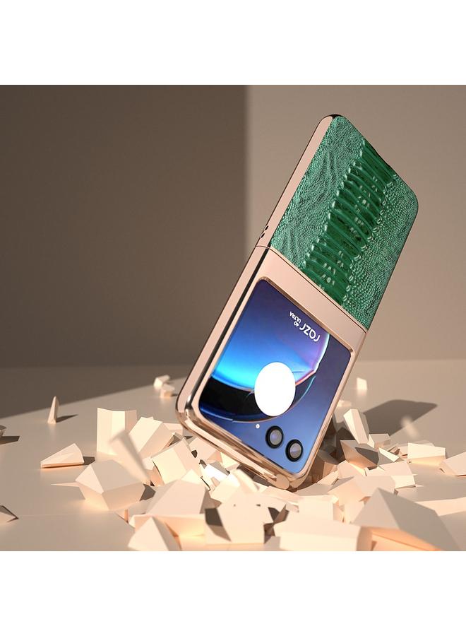 S-TOP Case For Motorola Razr 40 Ultra Nano Plating Genuine Leather Weilai Series Phone Case - Image 3