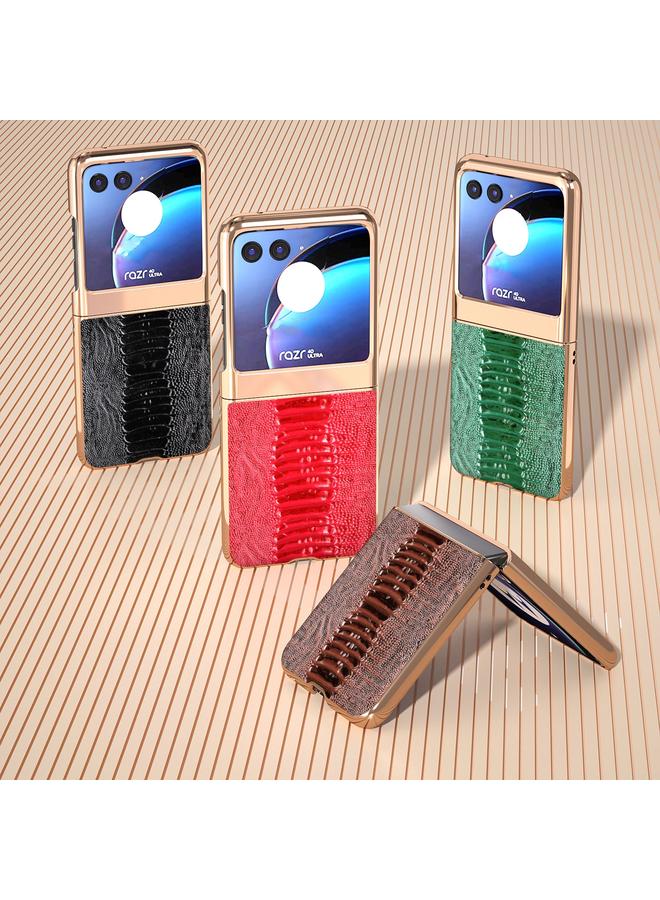 S-TOP Case For Motorola Razr 40 Ultra Nano Plating Genuine Leather Weilai Series Phone Case - Image 4