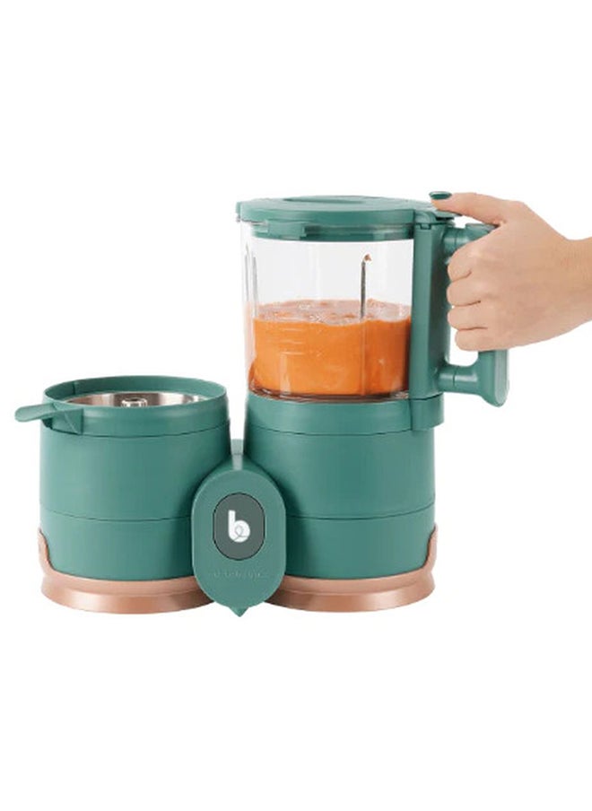 babymoov - Nutribaby Glass 4In1 Food Processor, Steam Cook, Blend, Defrost, Reheat, Quick Homemade Baby Food - Glass Bowl - Stainless Steel Tub, Prepare Multiple Meals, Nutrient Preservation - Teal, 1.5L - Image 1
