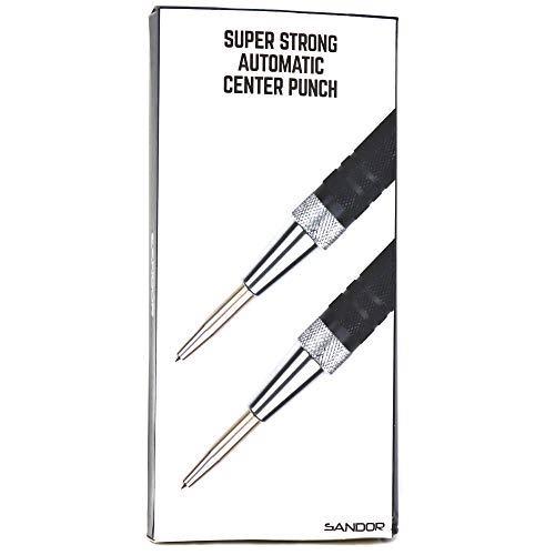 SANDOR Super Strong Automatic Center Punch - 6 inch Black Steel Spring Loaded Center Hole Punch with Adjustable Tension, Hand Tool for Metal or Wood with Zippered Hard Shell Carry Case - Pack of 2 - Image 5