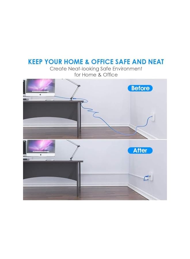 PROMASS Global 95Cm Square Cable Box Self Adhesive Pvc Trunking White Wall Cord Cover Concealer On-Wall Wire Paintable Management Raceway To Hide Wires - Pack Of 1 (3Pcs of 10X10X950Mm) - Image 5