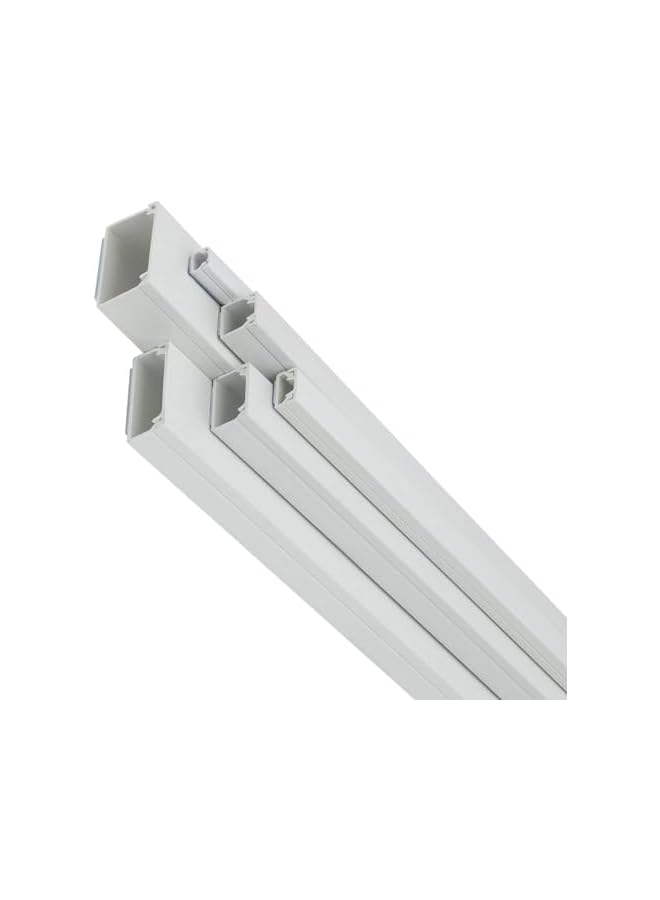 PROMASS Global 95Cm Square Cable Box Self Adhesive Pvc Trunking White Wall Cord Cover Concealer On-Wall Wire Paintable Management Raceway To Hide Wires - Pack Of 1 (3Pcs of 10X10X950Mm) - Image 2