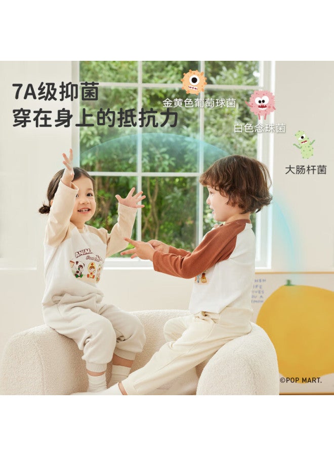 Ibaby/english Baby Bubble Mate Collaboration Children's Long-sleeve T-shirt, Cartoon Print Undershirt For Boys And Girls, Big Kids - Image 3