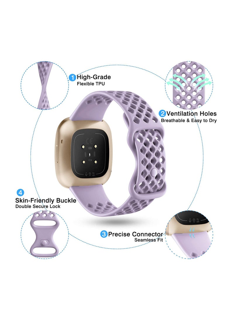 Elastic Strap Compatible with Fitbit Versa 3 for Fitbit Sense Strap,Adjustable Nylon Sports Straps for Women Men, Breathable（4Pcs） - Image 5