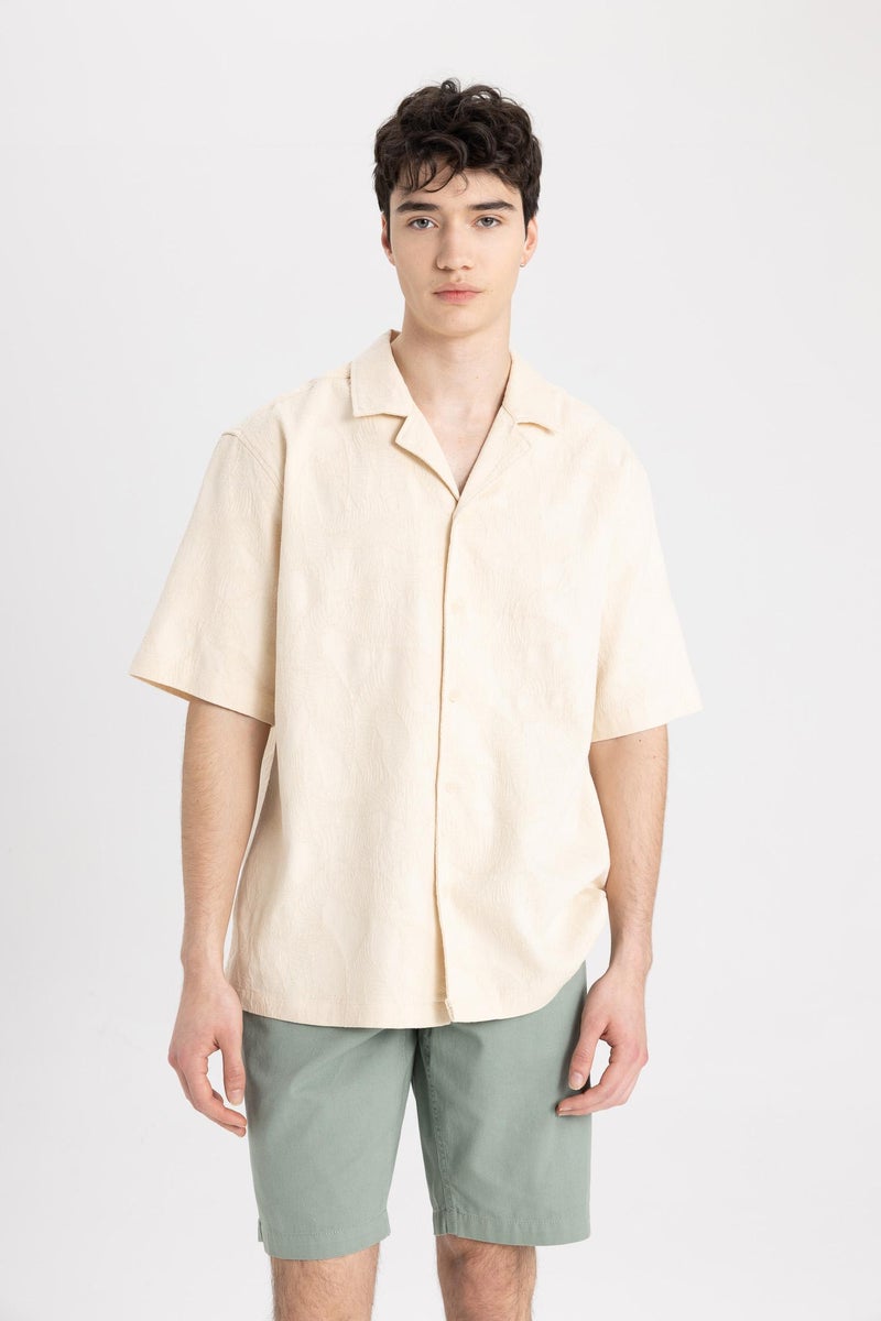 DeFacto Man Relax Fit Resort Collar Cotton Short Sleeve Shirt  - Image 4