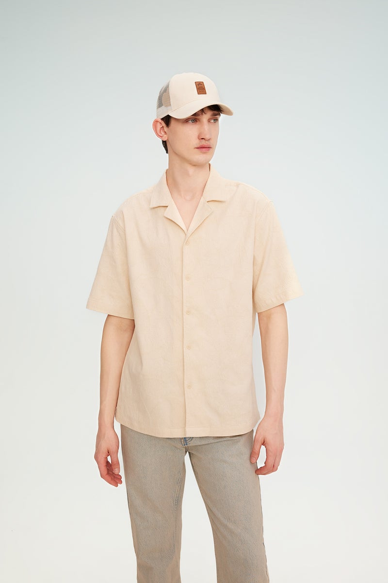 DeFacto Man Relax Fit Resort Collar Cotton Short Sleeve Shirt  - Image 1