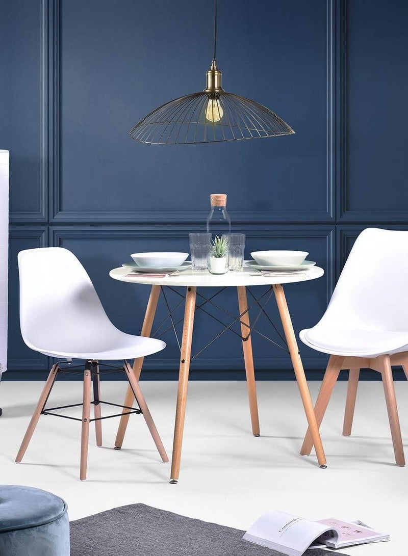  CityRiya-Long طاولة طعام دائرية طاولة طعام مطبخ طاولة قهوة منزلية 70*70 سم طاولة عشاء محمولة طاولة شاي طاولة بيضاء طاولة طعام خشبية موفرة للمساحة لغرفة الطعام والمطبخ والمطعم - Image 2