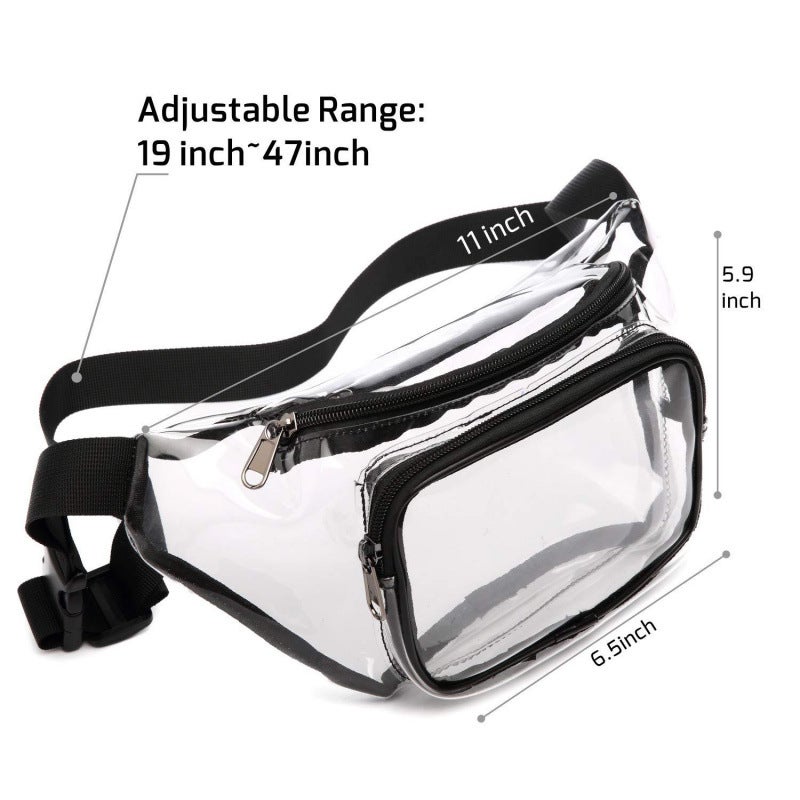 Factory in stock PVC Transparent Waist Bag Outdoor Sports Drifting Fitness Storage Travel Bag Logo - Image 3
