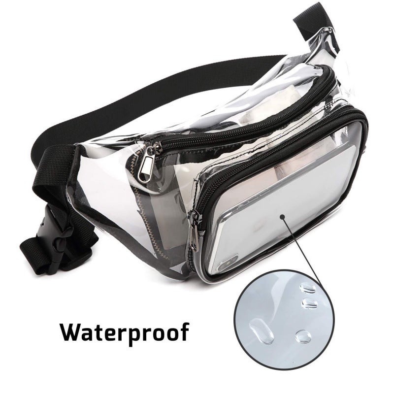 Factory in stock PVC Transparent Waist Bag Outdoor Sports Drifting Fitness Storage Travel Bag Logo - Image 5