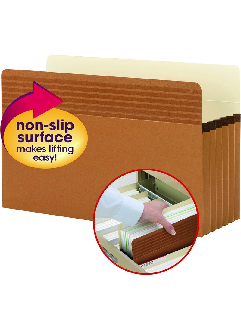 Smead Smead Easy Grip File Pocket StraightCut Tab 514 Expansion Legal Size Redrope 10 per Box 73211  - Image 5