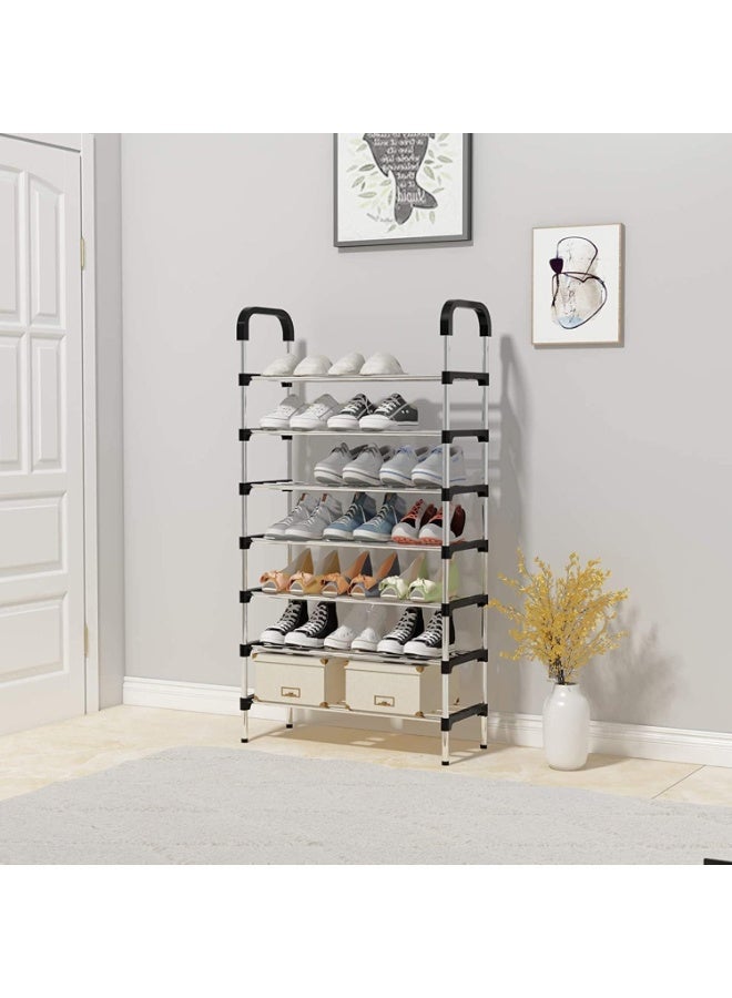 رفوف احذية من 7 طبقات لتنظيم وتخزين الأحذية (اللون: أسود، الحجم: 7 طبقات) - Image 2