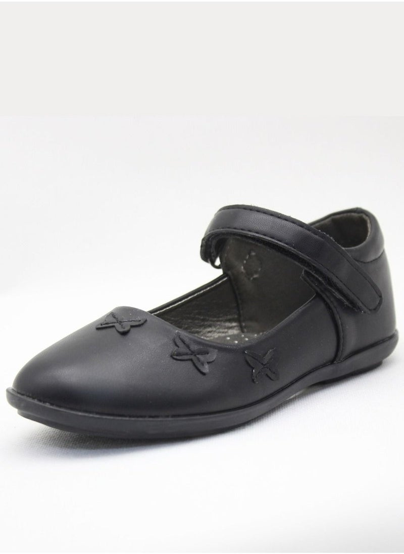 Mon Ami - Mon Ami Girls and Kids School Shoes, Hook and Loop Strap, Flats and Lightweight for Kids, Casual Baby Girl Shoes for Party, School Uniform, Black Dress and Wedding. - Image 1