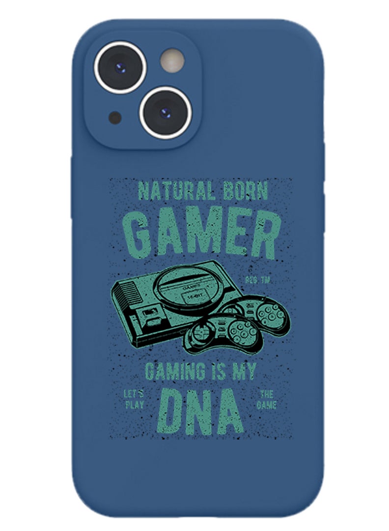 Theodor Protective Slim Fit Case Liquid Silicone Cover with Full Body Protection Anti-Scratch Shockproof Case For iPhone 15 Blue  - Never Stop Smilling - Image 1