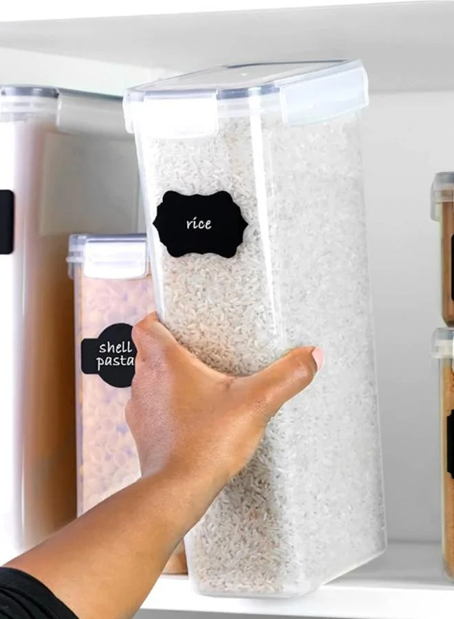 QUESERA Airtight Food Storage Container Set - 24 Piece, Kitchen & Pantry Organization, BPA-Free, Plastic Canisters with Durable Lids Ideal for Cereal, Flour & Sugar - Labels, Marker & Spoon Set