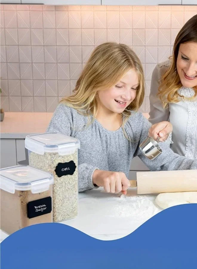 QUESERA Airtight Food Storage Container Set - 24 Piece, Kitchen & Pantry Organization, BPA-Free, Plastic Canisters with Durable Lids Ideal for Cereal, Flour & Sugar - Labels, Marker & Spoon Set