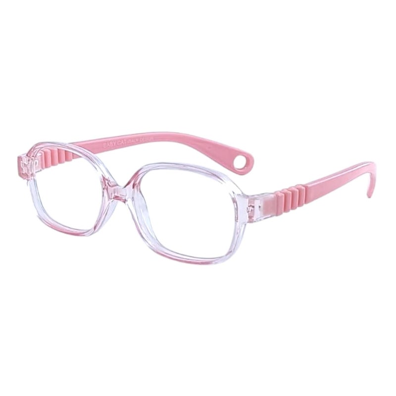 RedEx نظارات أطفال مرنة وغير قابلة للكسر بتصميم أنيق وإطار كامل باللون الأسود على شكل مستطيل - Image 1
