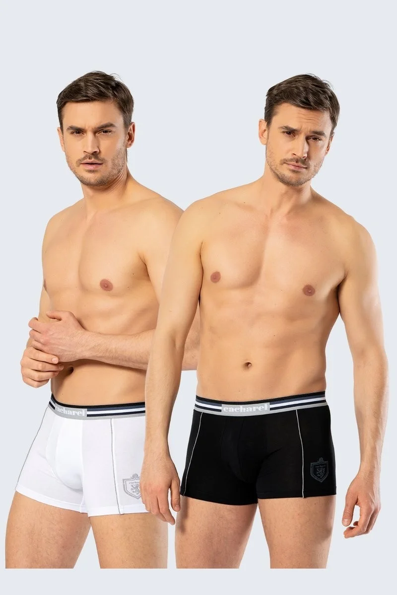 كاشاريل Men's 2-Pack Printed Boxer White/Black