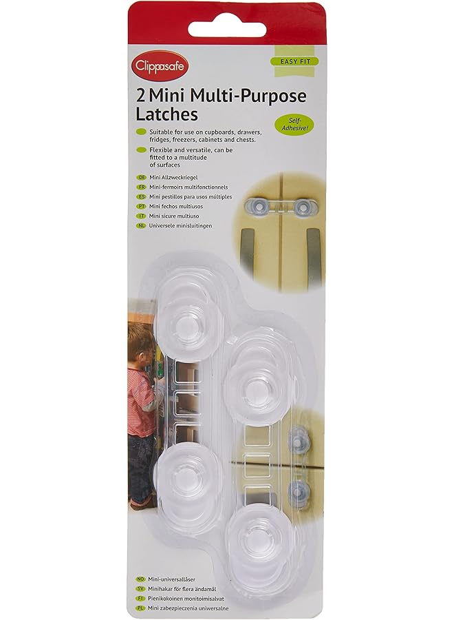 كليبا سيف مجموعة مزلاج صغيرة متعددة الأغراض لسلامة الأطفال الرضع مكونة من قطعتين - Image 1