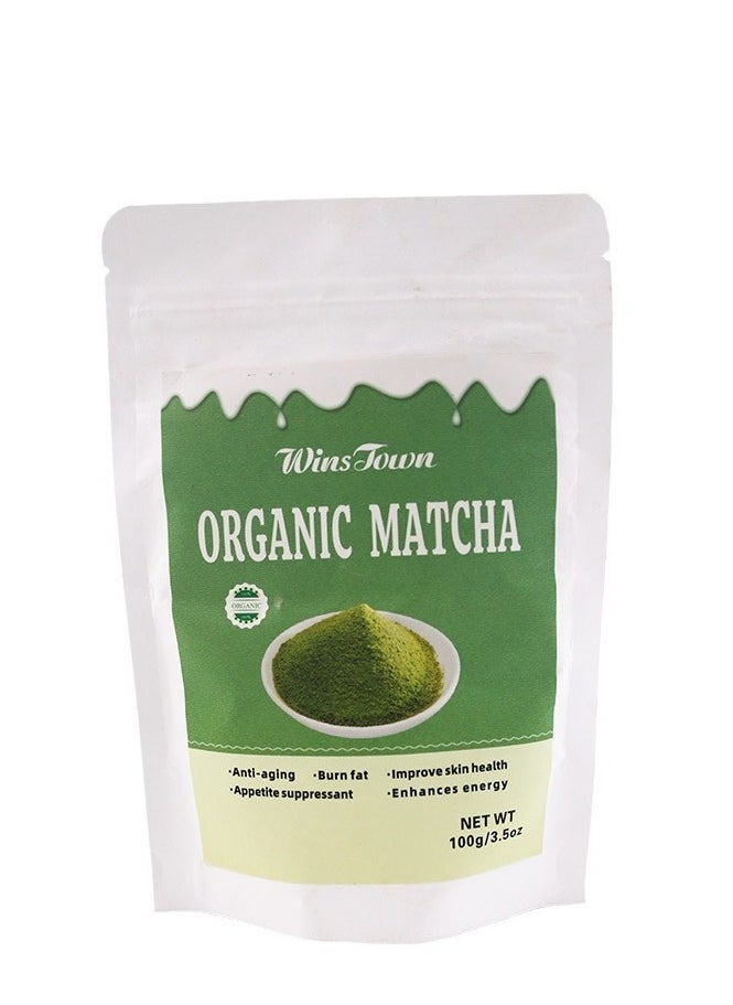 Wins Town Organic Matcha Green Cha Tea Powder, Support healthy and active lifestyle 100g  - Image 1