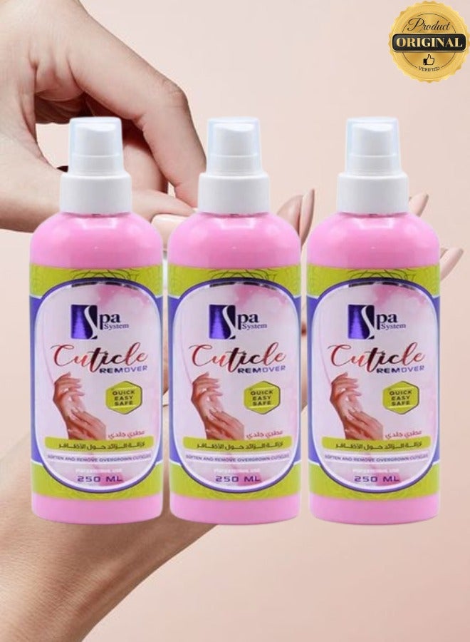 Spa System 3 Pieces Cuticle Remover Quick Easy Safe 250ML - Image 1