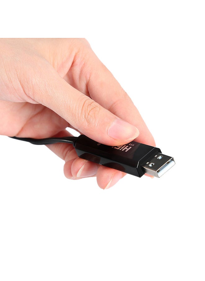 Generic - HiFing USB IN-OUT MI Cable One In One Out Interface 5 Pin Line Converter PC to Music Keyboard Adapter Cord Black - Image 1