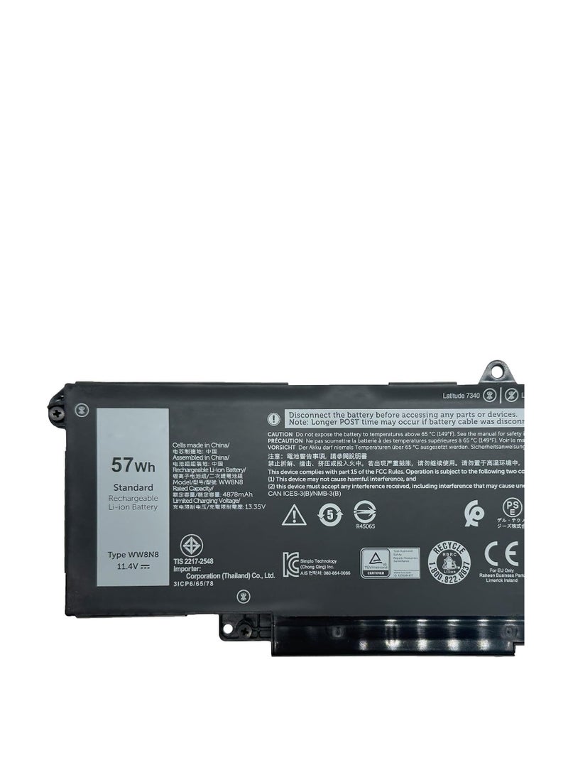 Terabyte بطارية لابتوب متوافقة مع Dell Latitude 7340 7350 7440 7450 7640 7650 سلسلة 66DWX FH97R 0HYH8 0CTJJ6 P126F P126F001 P175G P175G001 - Image 2