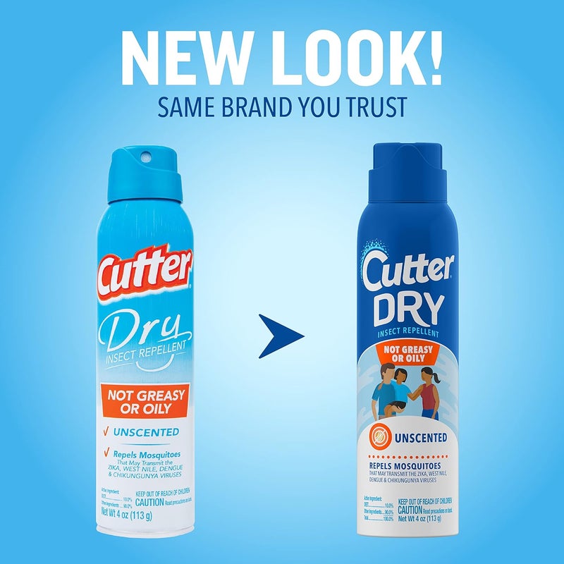 Cutter طارد حشرات جاف، بخاخ، 4 أونصات، 12 عبوة، شفاف - Image 2