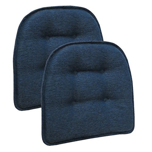 Klear Vu Omega NonSlip Chair Cushions Assembled in USA UShaped SkidProof Seat Pads for Dining Room Kitchen Office 15x16 4 Pack Slub Wedge 4 Count