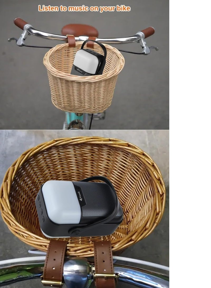 Kisonli Q7S Wireless Speaker, Bluetooth Speaker, Lightweight and Easy to Carry and Move, Equipped with RGB Lighting, Supports USB AUX RADIO FM TF Card, Strong and Clear Sound - Red - Image 2