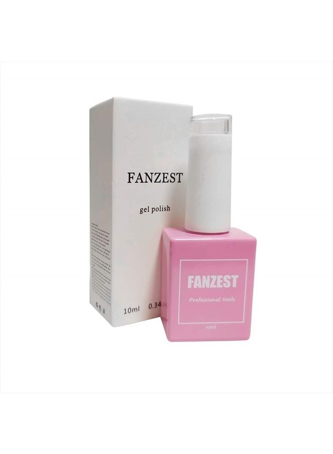 FZANEST طلاء أظافر جل شفاف وردي LED UV قابل للإزالة هلام حليبي شفاف نود طلاء أظافر فن الأظافر لون مانيكير بيديكير (لمعان صحي وردي) - Image 3