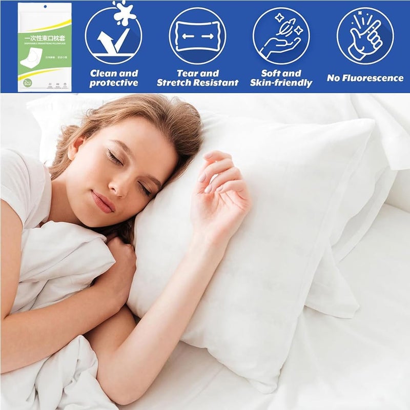 Goodern Disposable Pillowcases,10 Pcs Single Use Travel Pillow Covers,Non Woven Pillow Case Covers Individually Wrapped,Portable Pillow Sheets for Business Trips Hotels Bedding Supplies-Green - Image 2