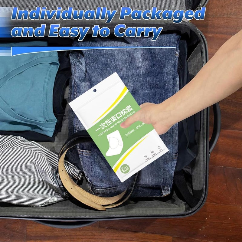 Goodern Disposable Pillowcases,10 Pcs Single Use Travel Pillow Covers,Non Woven Pillow Case Covers Individually Wrapped,Portable Pillow Sheets for Business Trips Hotels Bedding Supplies-Green - Image 5