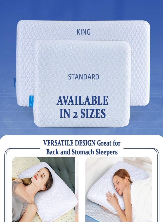 SofGlowly Ultra Thin Flat Pillows for Sleeping King Size -33x16 Inch, Cooling Gel Infused Memory Foam Pillow 2.75 inch Height Ultra Thin Pillow,Slim Bed Pillows for Stomach Back Sleeper - Image 5