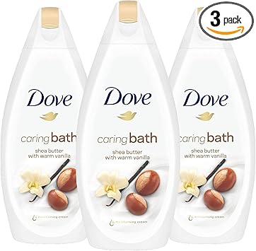 Dove 3 Pack Dove Caring Bath Soak Shea Butter with Warm Vanilla Cream 450ml - Image 1