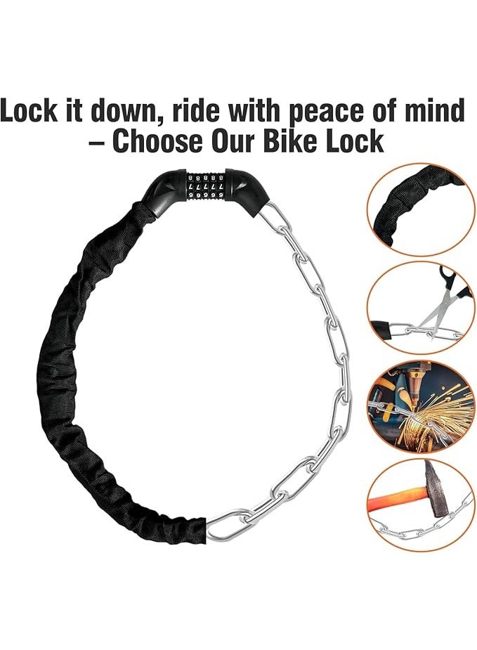 Arabest Bicycle Chain Lock – 5 Position resettable Combination Heavy-Duty Anti-Theft Bicycle Lock, 47In,Hardened Steel Square Links,High Security Keyless，Easy to use for E-Bike, Motorcycle, Scooter, Gate ﻿ - Image 3