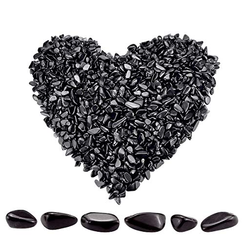 Twdrer 2lb/950g Small Natural Black Obsidian Tumbled Chips Crushed Stone Irregular Shaped Quartz Rock Healing Reiki Crystal Gemstone for Jewelry Making Garden Aquarium Vase Plant Decoration(Black) - Image 5