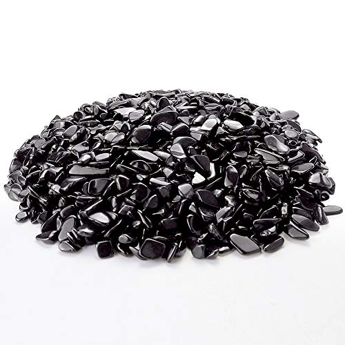 Twdrer 2lb/950g Small Natural Black Obsidian Tumbled Chips Crushed Stone Irregular Shaped Quartz Rock Healing Reiki Crystal Gemstone for Jewelry Making Garden Aquarium Vase Plant Decoration(Black) - Image 4