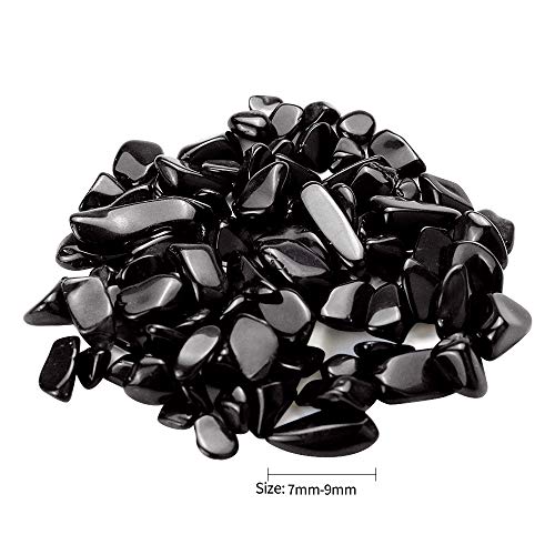 Twdrer 2lb/950g Small Natural Black Obsidian Tumbled Chips Crushed Stone Irregular Shaped Quartz Rock Healing Reiki Crystal Gemstone for Jewelry Making Garden Aquarium Vase Plant Decoration(Black) - Image 2
